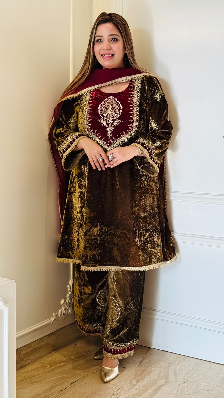 Ice Crushed Velvet with plazo